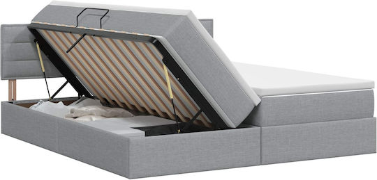 Doppelbett mit Matratze 140x190cm Hellgrau