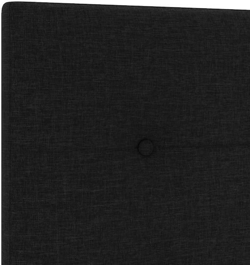 Wandbett Einzel mit Stoff Schwarz mit Lattenrost & Matratze 90x190cm