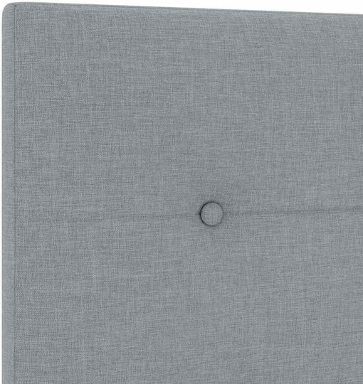 Wandbett Einzel mit Samt Bezug Hellgrau mit Lattenrost & Matratze 90x200cm