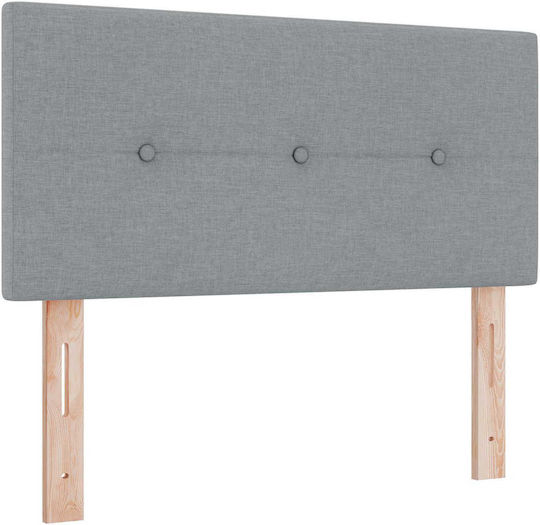 Wandbett Einzel mit Samt Bezug Hellgrau mit Lattenrost & Matratze 90x200cm