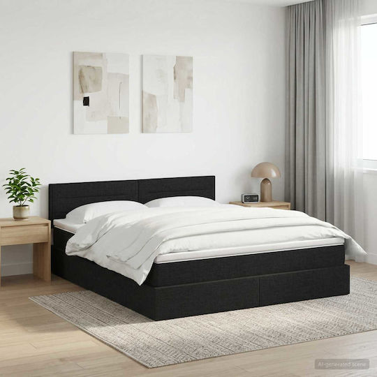 Doppelbett mit Matratze 140x200cm Schwarzes