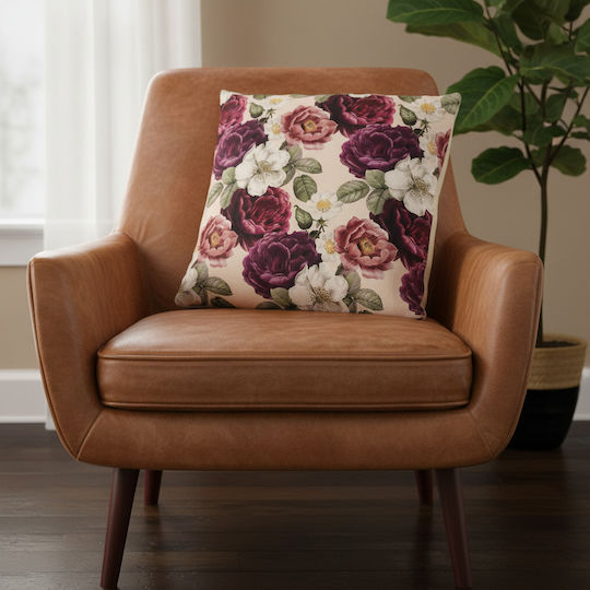 Inspiral Tree Decorative Pillow Case Floral Purple 45x45cm