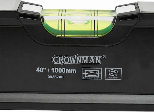 Crownman Aluminium Wasserwaage Magnetisch 100cm mit 3 Niveaumessern