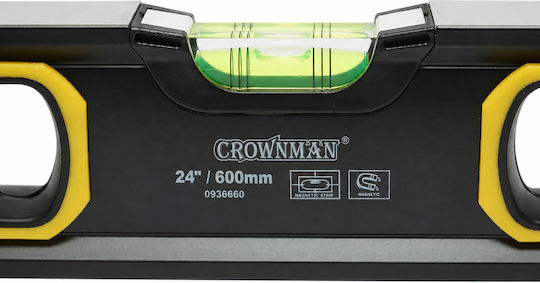 Crownman Aluminium Wasserwaage Magnetisch 60cm mit 3 Niveaumessern