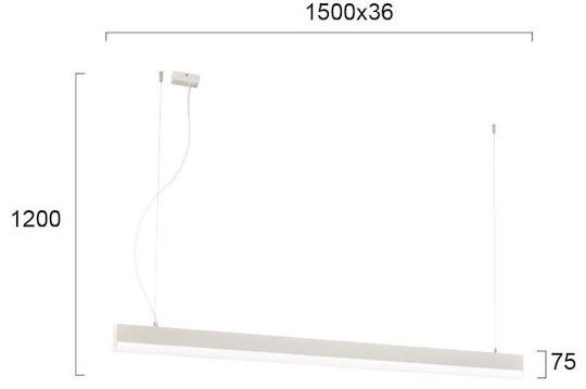 Viokef LED Комерсиално Линейно Осветление Светило Таван 40W Неутрално бяло IP20 Ш150xД120xВ120см.