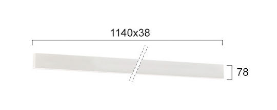 Viokef L1140 LED Γραμμικό Φωτιστικό Τοίχου 30W Θερμό Λευκό 114εκ.