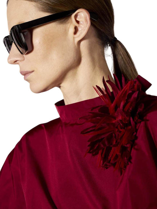 Women's Blouse with 3/4 Sleeve Burgundy