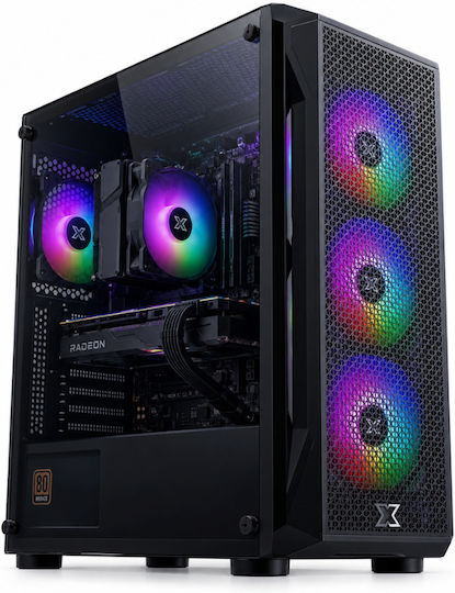 Vengeance Pilgrim-V56 Настолен компютър (Ryzen 5-5500/16GB DDR5/512GB SSD/Radeon RX 560/Без операционна система) с Клавиатура (Международен английски) и Монитор Samsung 24″ LS24F330EAUXEN