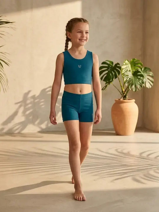 Kinderoberteile Crop Top Ärmellos Blau