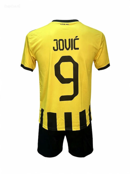 Детски Комплект Футбол Aek Jovic Жълто-черно 190826-11