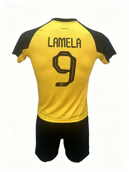 Детски Комплект Футбол Aek Lamela Жълто-черно 190826-02