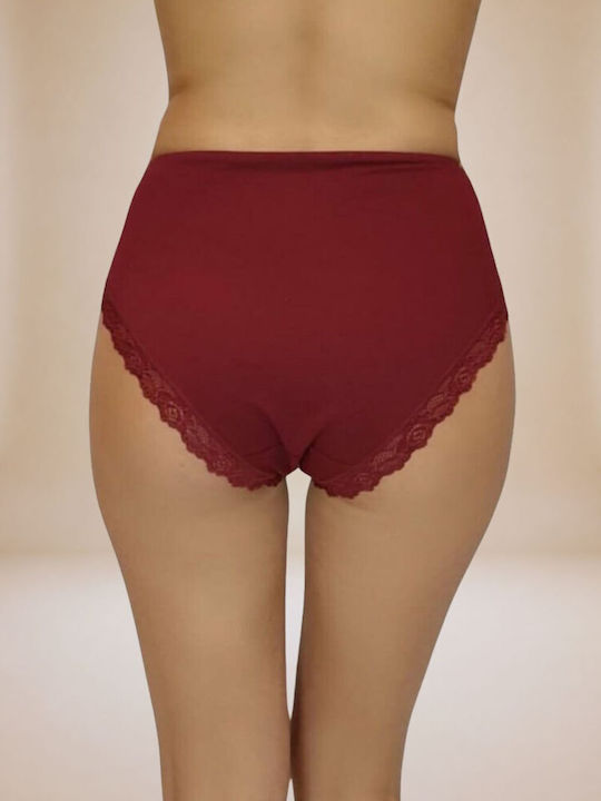 Chiloți Pentru Femei Slip Cu Dantelă Burgundia