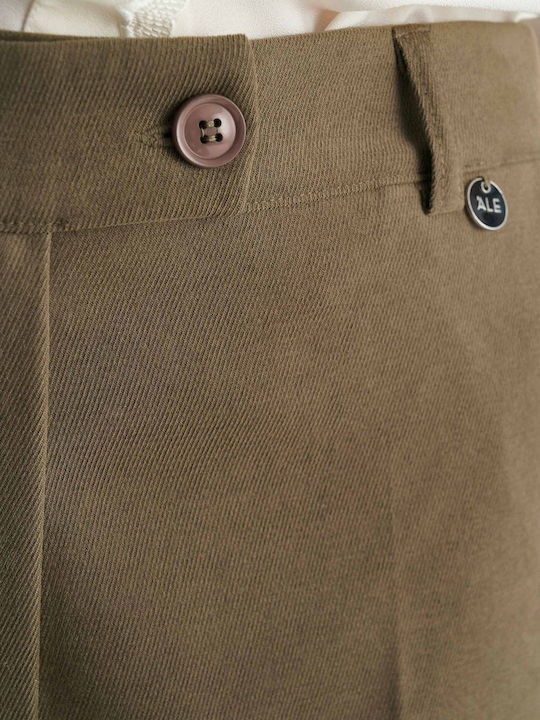 Pantaloni Dama Din Tesatura Cu Croiala Tapered Verzi