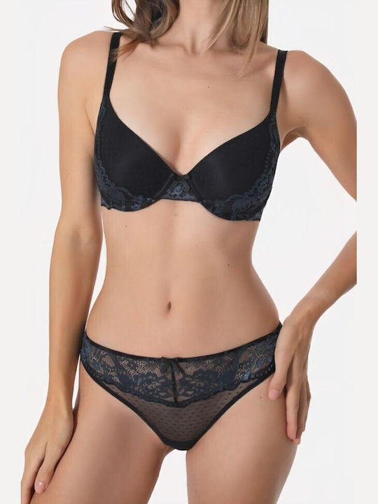 Black Bra Push Up with Underwire