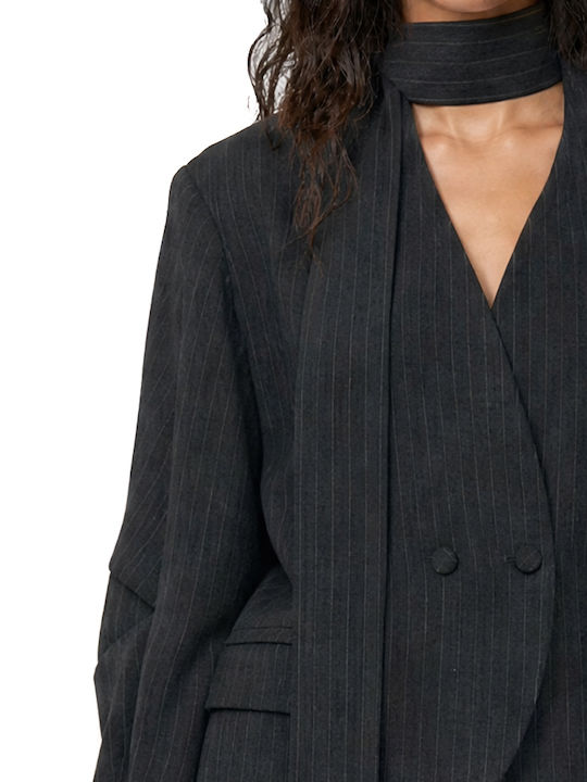 Moutaki Long Women's Blazer Grey