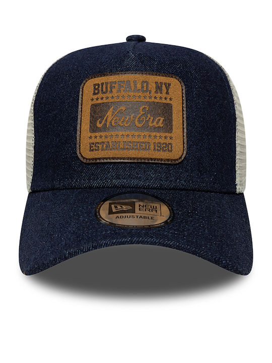 New Era Patch Denim 9forty A-frame Trucker Adjustable Cap Dark Blue