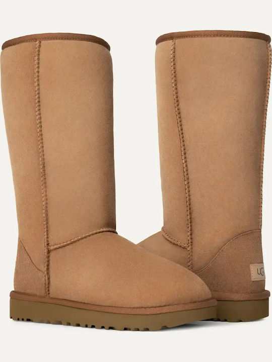 Classic Tall II Suede Γυναικείες Μπότες Χιονιού Chestnut