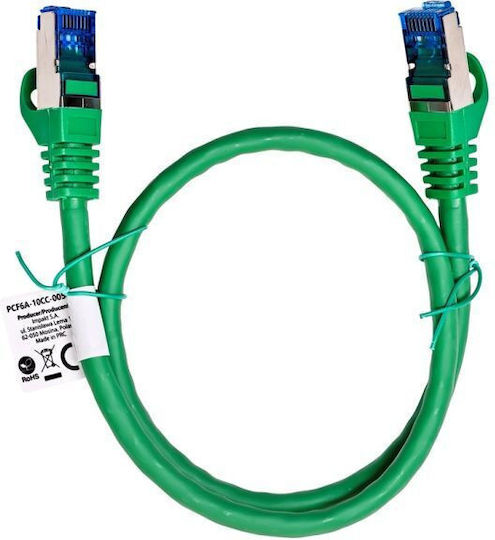 Lanberg S/FTP Cat.6a Gigabit Network Cable Ethernet 0.5m Green