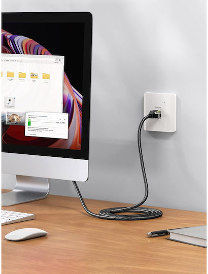 Ugreen U/UTP Cat.7 (10Gbps) Καλώδιο Δικτύου Ethernet 10m Μαύρο