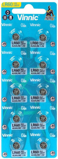 Vinnic AG/L621F Alkaline Watch Battery LR60 1.5V 1pcs