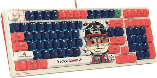 A4Tech Bloody AT98 Proxy Boom Tastatură de Gaming Optică 98% cu comutatoare Alpha Optical și iluminare RGB (Engleză SUA) Multicolor