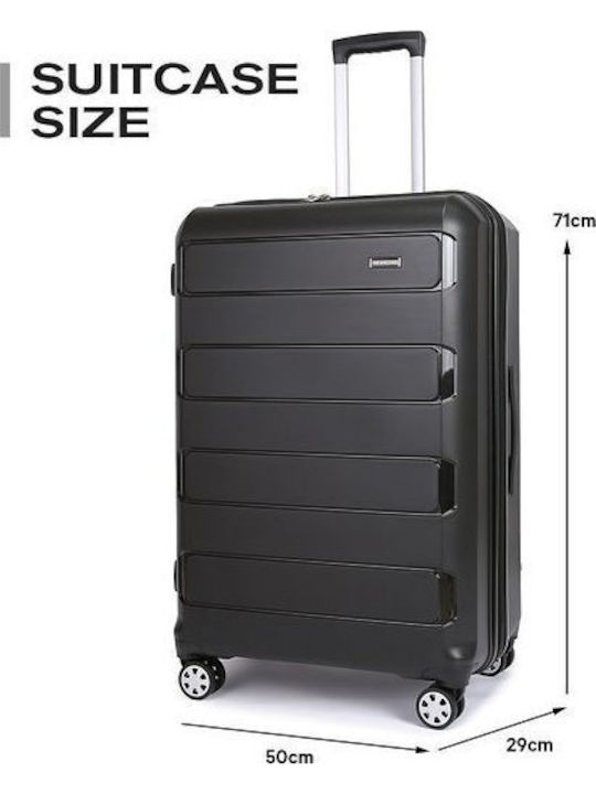 Newcom Large Hard Black Suitcase Height 71cm