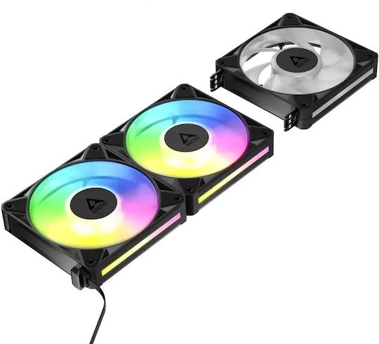 Arctic BioniX P12 A-RGB Вентилатор за кутия 120mm (3000rpm / 76cfm) със Свързване 4-Pin PWM 3бр