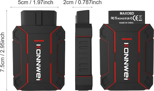 Konnwei Διαγνωστικό Αυτοκινήτου OBD 2 με Bluetooth