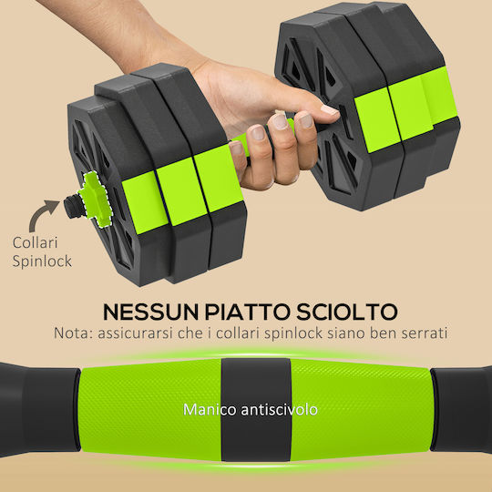 Sportnow Αλτήρες Σετ με Μπάρα Συνολικού Βάρους 25kg με Βάση