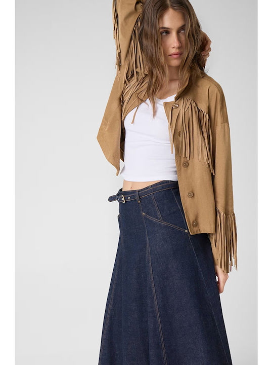 Damenröcke Midi Denim Marineblaue