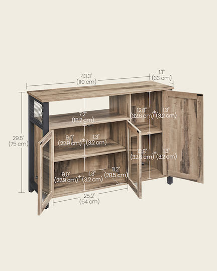 Wand-Küchenschrank Braun/Schwarz 110x33x75cm