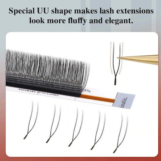 Nagaraku 2d Uu Dark Brown Eyelash Extensions 12 Lines