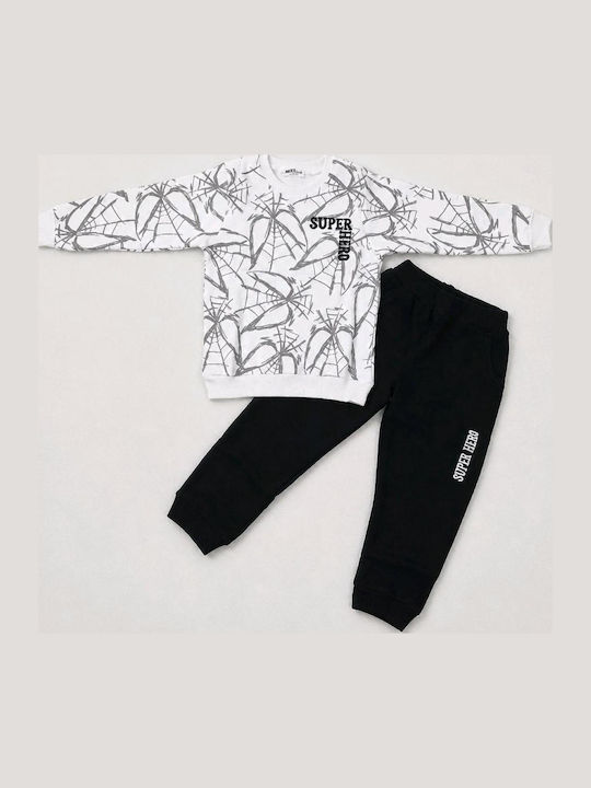 Kids Sweatpants Set White 2 Pieces