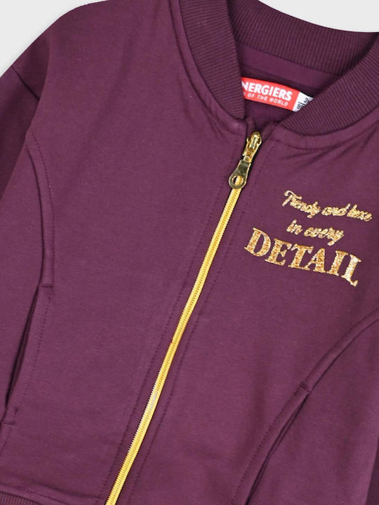 Kinder-Sweatshirt Strickjacke Burgundisch