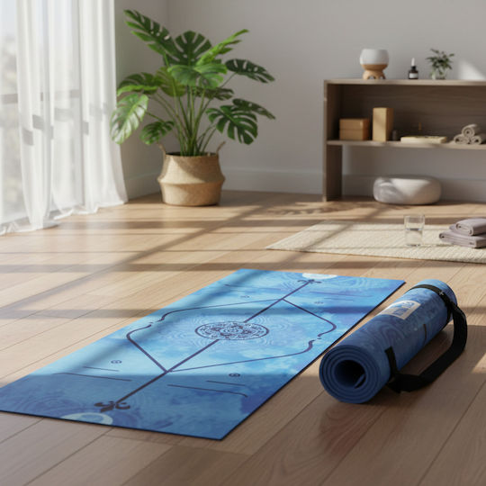 Niyamas Samatva Trainingsmatte Yoga Blau mit Tragegurt (185x68x0,5cm)