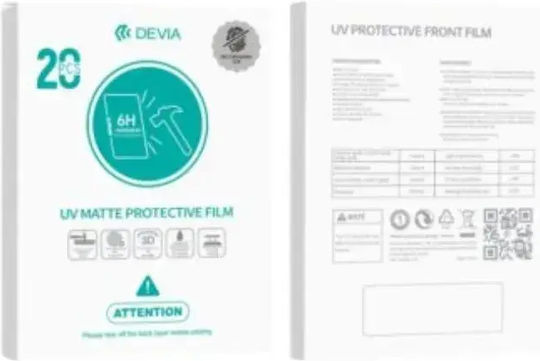 Devia 0.19mm Matte Screen Protector Devia Intelligent UV Matte Protective Front Film