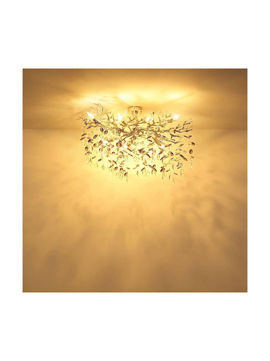 Globo Lighting Таванно Осветително Тяло 85см Сребристо с Цокъл E14