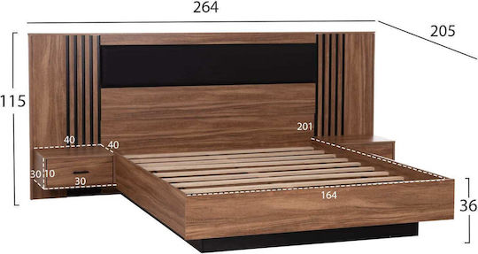 Freebox Schlafzimmermöbel-Set mit Matratze 160x200cm 6 Stück