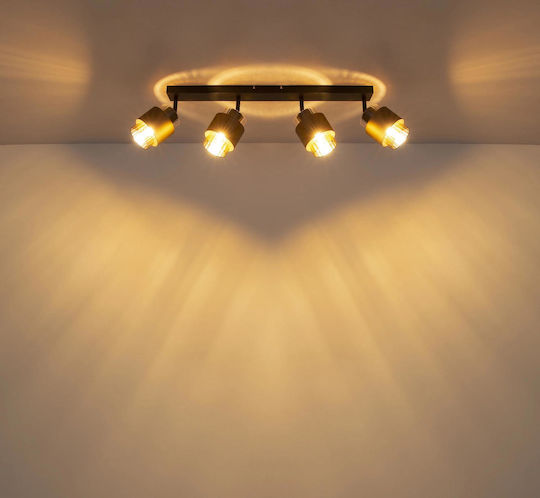 Globo Lighting Spot With 4 Lights In Black Colour