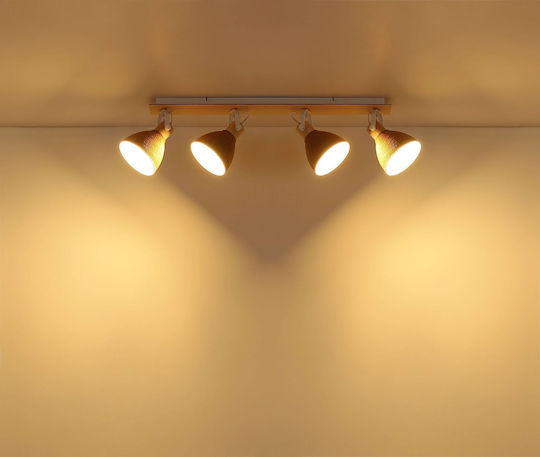 Globo Lighting Spot With 4 Lights In White Colour
