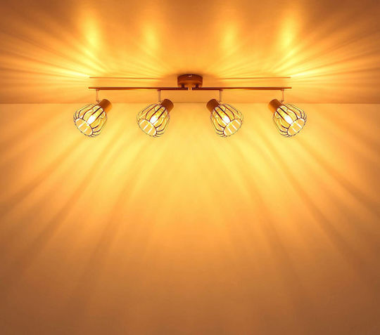 Globo Lighting Spot With 4 Lights In Brown Colour