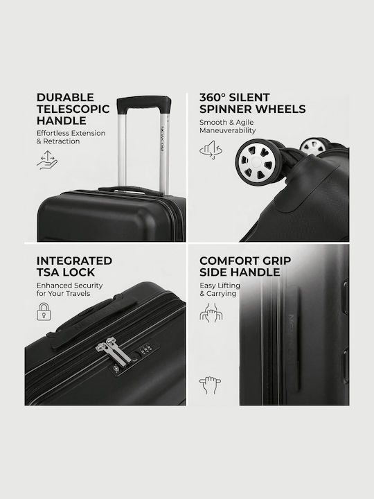 Newcom Suitcases Hard Black Maximum Height 61cm