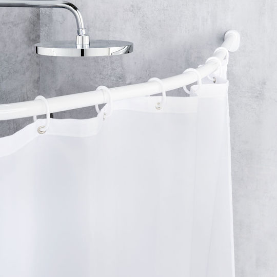 Wenko Bară Pliabilă pentru Perdea de Duș Semicirculară din Aluminiu Argintie 90 cm