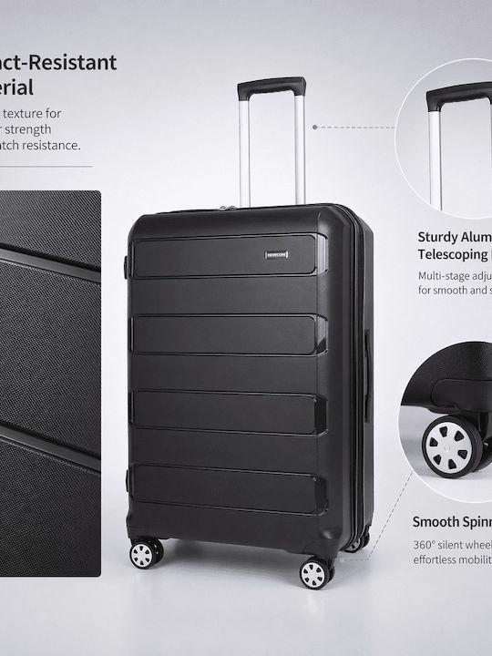 Newcom Suitcases Hard Black Maximum Height 71cm