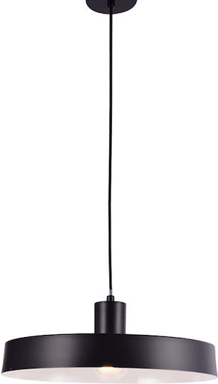 Aca Domenica Hängelampe Schwarz Glocke mit Fassung E27 36x120cm.