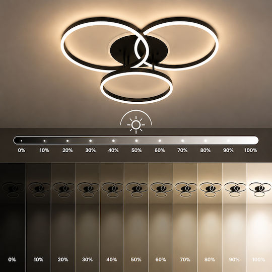 Lightplanet Lustră Negru LED cu Alb Natural Lumină