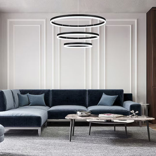 Lightplanet Lustră Negru LED cu Alb Natural Lumină