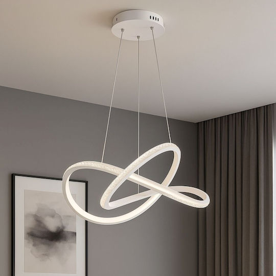 Lightplanet Lustră Alb LED cu Alb Natural Lumină cu cristale