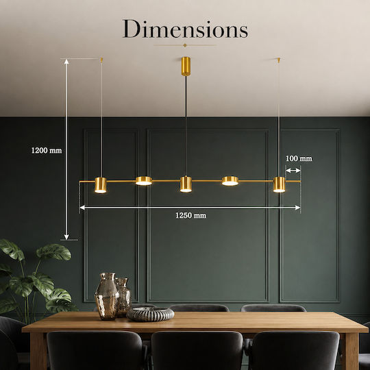 Lightplanet Pendant Light Gold LED with Natural White Light