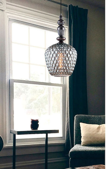 Viokef Salem Adjustable Pendant Light Black with Socket E27 25x250cm